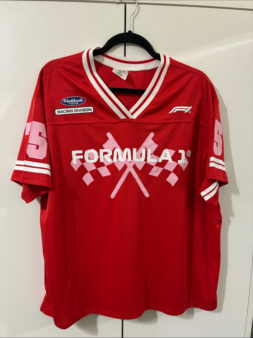Formula 1 XXL Red Racing Division Women Red Jersey Race